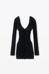 Alexander Wang black 褶饰长袖迷你连衣裙