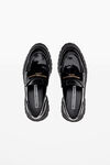alexander wang carter 中跟吊耳皮革乐福鞋 black