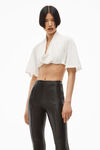 alexander wang flared pant in leather black