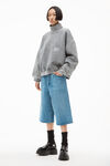 alexander wang high neck pullover in dense fleece acid grey