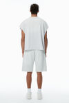 Alexander Wang light heather grey 做旧徽标装饰棉质无袖 t 恤