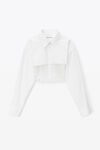 alexander wang layered smocked cami in compact cotton white
