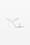 Alexander Wang white julie 105mm denim crystal hotfix tubular sandal
