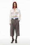 alexander wang layered smocked cami in compact cotton white