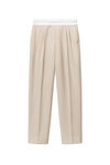 alexander wang pleated trouser in wool tailoring feather