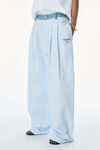 Alexander Wang oxford blue/white 牛仔布腰带棉质牛津布长裤