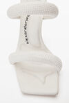 Alexander Wang white julie 105mm denim crystal hotfix tubular sandal