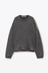 Alexander Wang vintage grey 棉质毛圈布男士徽标装饰圆领运动衫