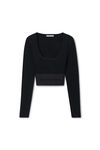 Alexander Wang black long-sleeve cropped top with logo elastic