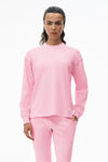 alexander wang 中性款棉质保暖华夫格长袖衫  light pink