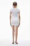 Alexander Wang white crystal hotfix short-sleeve loungewear minidress