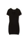 alexander wang mini dress in stretch knit black