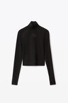 alexander wang 紧身尼龙长袖高领衫 black