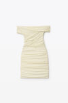 alexander wang 人造绒面革露肩迷你连衣裙 tender yellow