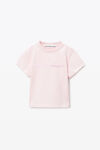 Alexander Wang light pink 粉色紧身做旧徽标 t 恤