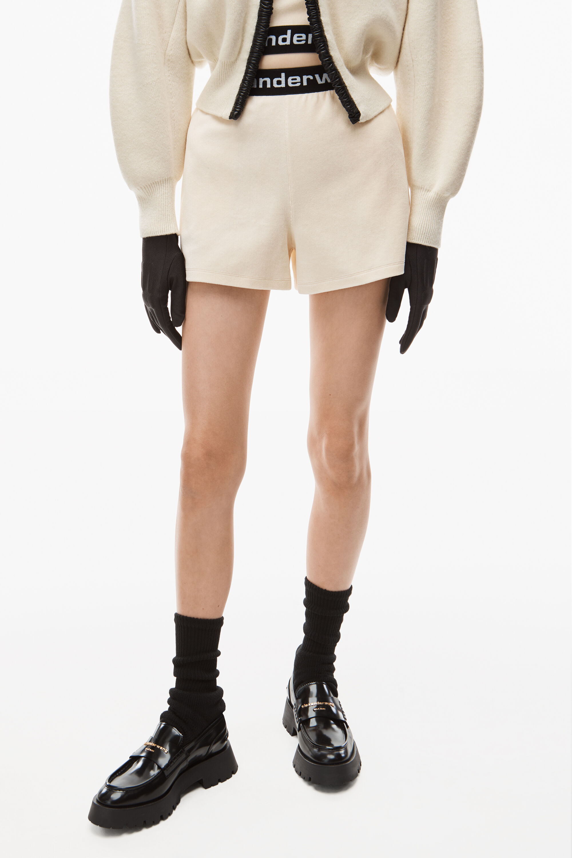 CARTER MID-HEEL LUG LOAFER IN LEATHER in BLACK | alexanderwang®