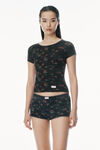 Alexander Wang washed black multi floral-print scoop neck tee