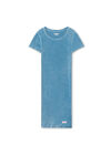 Alexander Wang washed blue 罗纹棉短袖家居连衣裙