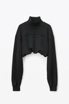 alexander wang cropped mockneck sweatshirt black