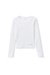 Alexander Wang white crystal hotfix long sleeve crewneck tee