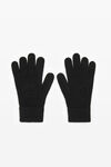 alexander wang embossed logo gloves in stretch wool black