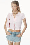Alexander Wang barely pink polo cardigan