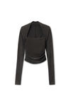 Alexander Wang washed charcoal ruched top in sueded jersey