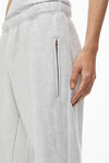 Alexander Wang light heather grey logo embroidered oversized sweatpants in heavy cotton terry