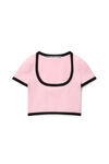 alexander wang 密织尼龙撞色低圆领 t 恤 light pink