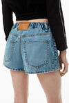 Alexander Wang vintage light indigo logo-embossed marathon shorts