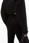 alexander wang 泰迪摇粒绒短款拉链夹克  black
