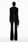 Alexander Wang black draped back zip shirt in crepe jersey