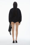 alexander wang puff logo sweatshirt in structured terry black