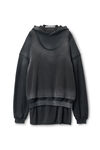 Alexander Wang washed black 棉质三层宽松连帽衫