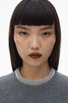 Alexander Wang charcoal short sleeve tee in wool blend with crystal hotfix trim