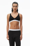 alexander wang unisex jogger in cotton waffle thermal  black