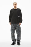 Alexander Wang acid black unisex long-sleeve tee in acid wash jersey