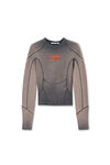 Alexander Wang washed cedar blade 徽标长袖上衣