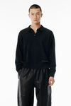 Alexander Wang black unisex black wool-blend henley pullover