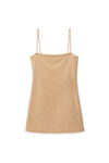 alexander wang clear hotfix slip dress in light mesh ginger