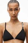 alexander wang crystal logo bikini top  black