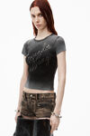 Alexander Wang washed ash crystal hotfix tee in ribbed jersey