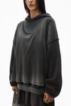 Alexander Wang washed black 棉质三层宽松连帽衫