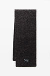 Alexander Wang black multi 杂黑色粗花呢针织围巾