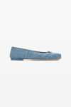 alexander wang billie flat in washed denim vintage light indigo