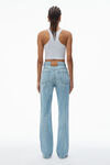 alexander wang fly high-rise stacked jean in denim vintage faded indigo