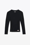 Long-Sleeve Tee in Ribbed Cotton Jersey