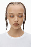 Alexander Wang white crystal hotfix long sleeve crewneck tee