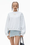 Alexander Wang white 发泡徽标装饰硬挺毛圈布运动衫