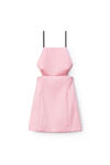 alexander wang cutout dress with charms in heavy satin prism pink